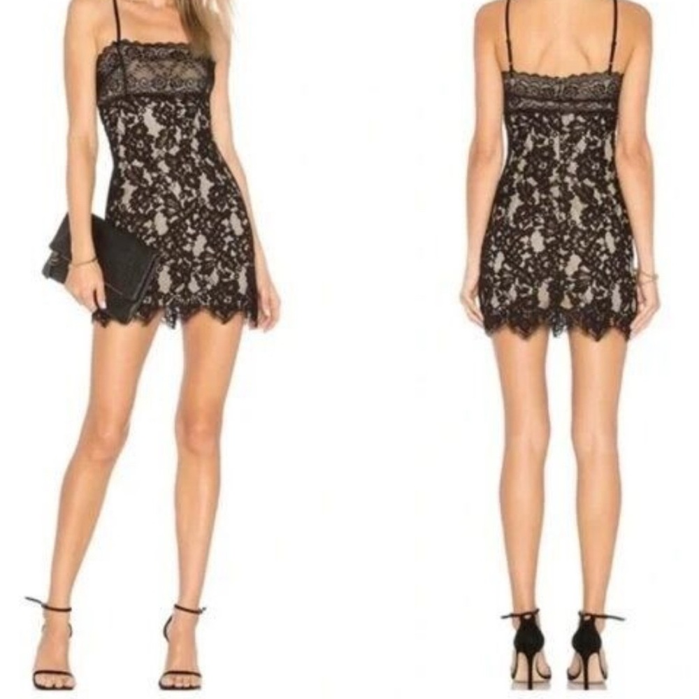MAJORELLE Beige Garment with Black Lace Detail